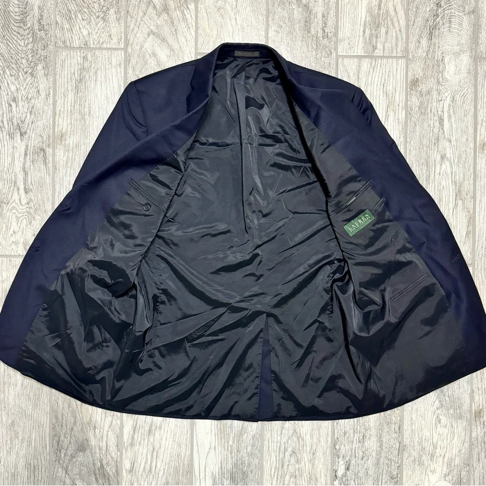 Lauren Ralph Lauren Men’s Two Button Blazer, Navy‎ Blue Gold Button size 44L